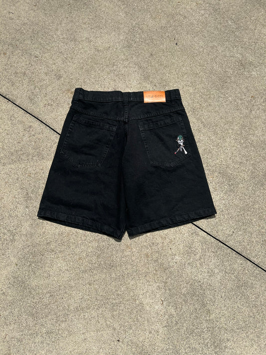 war denim jorts (black)