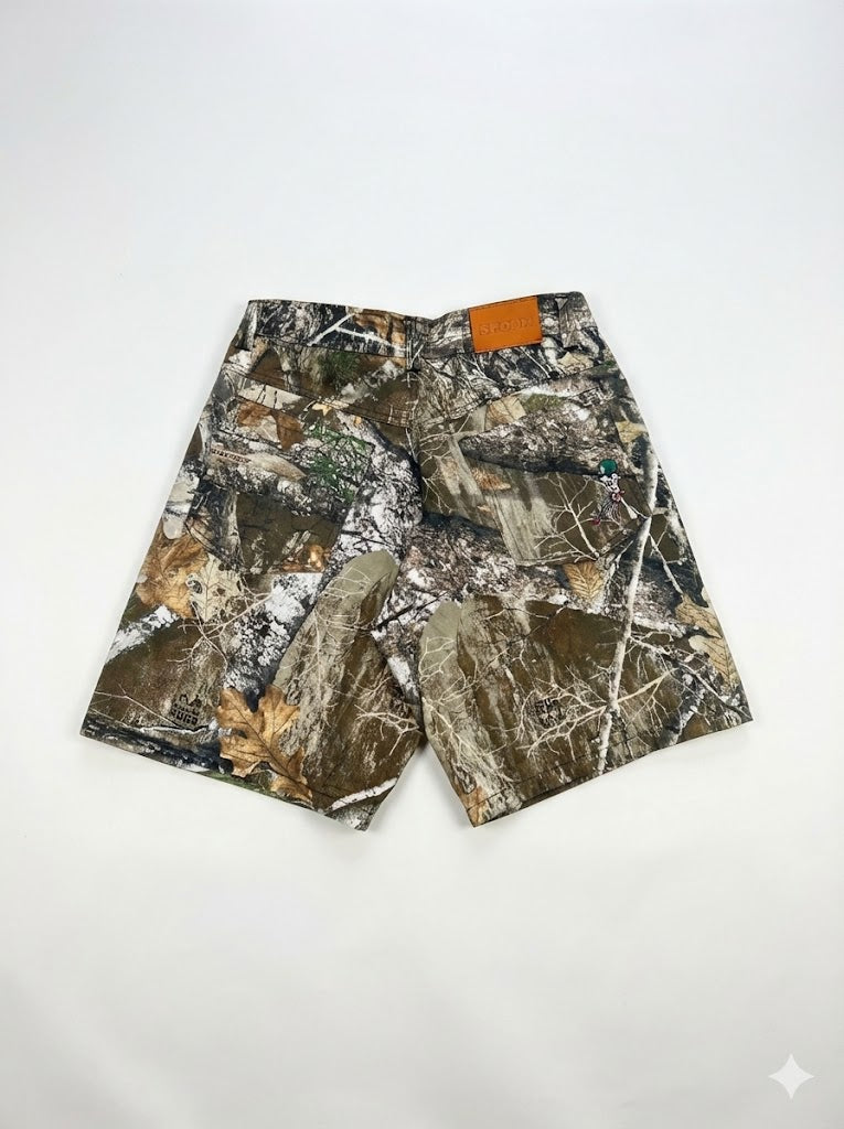 war denim jorts (camo)