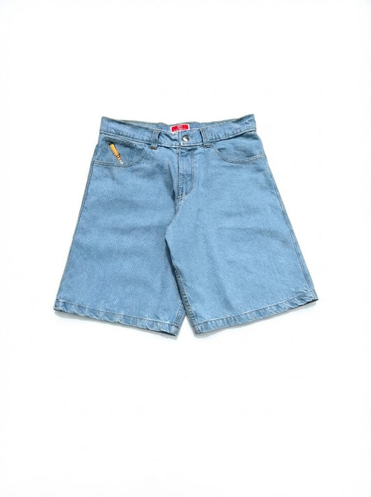 war denim jorts (light blue)