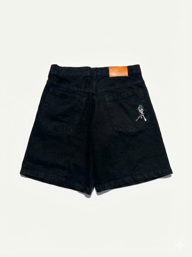 war denim jorts (black)